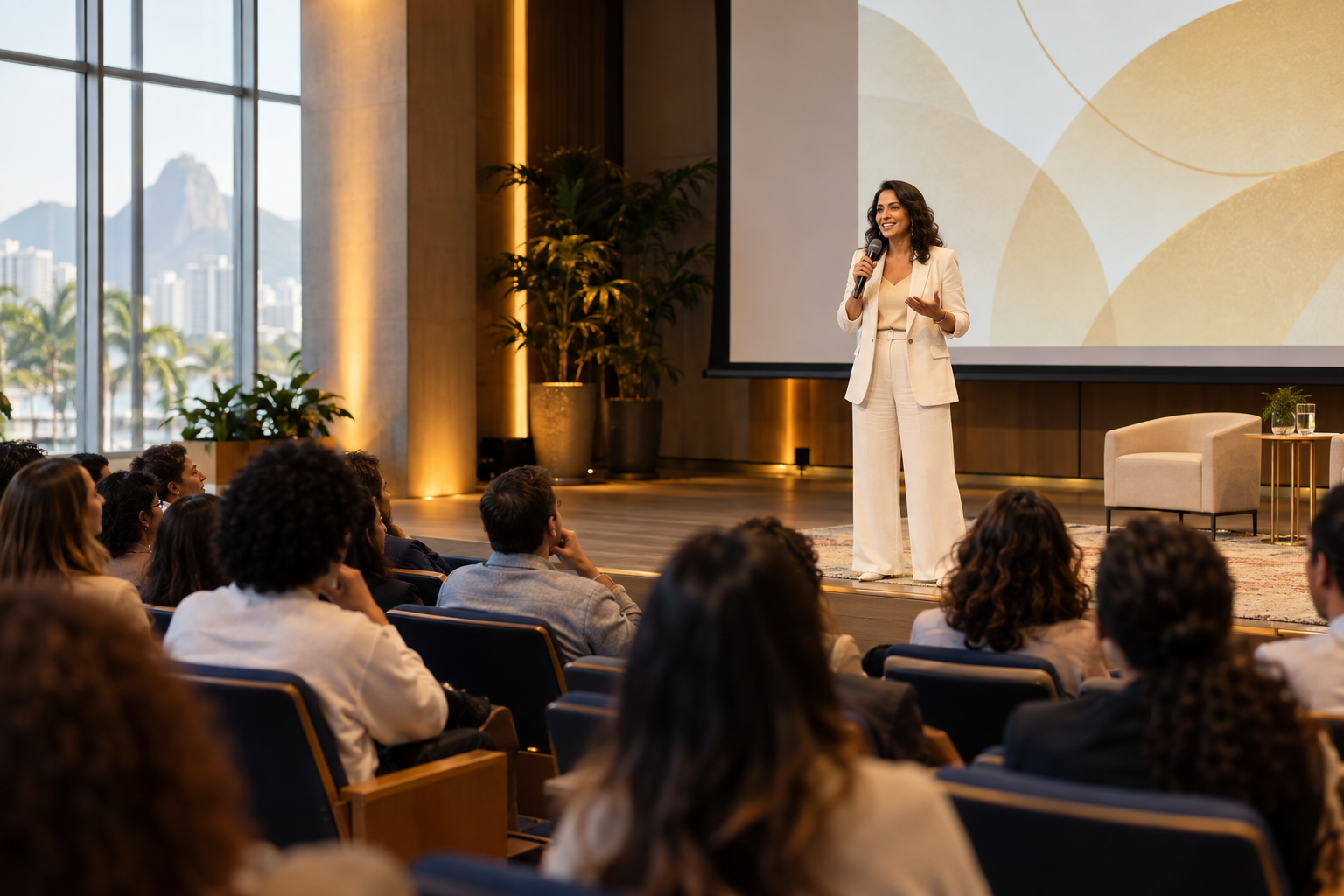 Palestra presencial em auditório